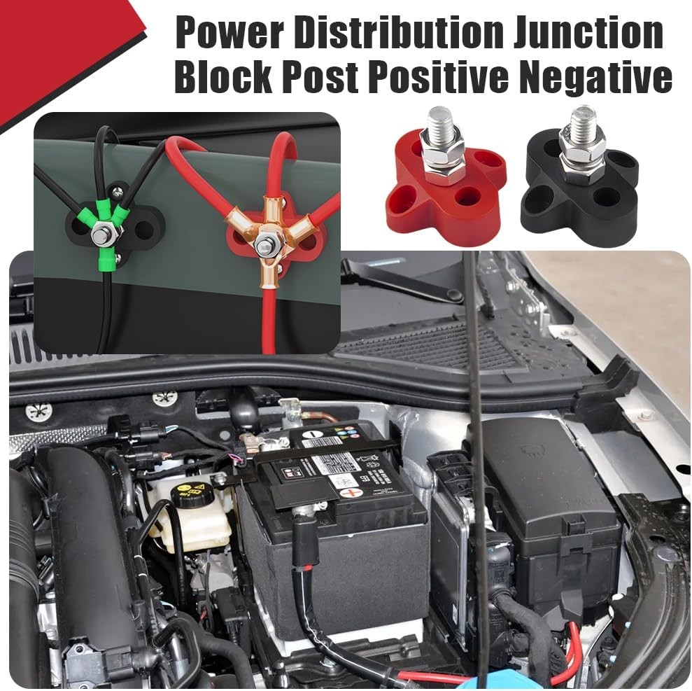 Bus Bar Terminal Block, 12V 250A Battery Power Distribution Block 3/8" Single St