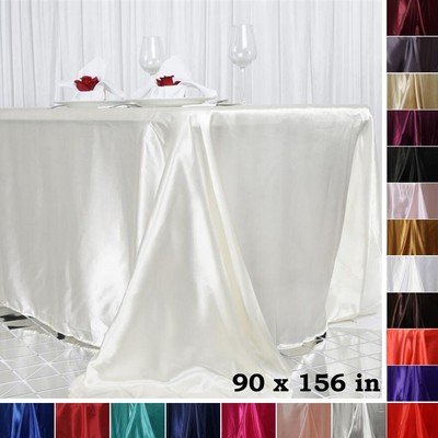 15 pcs 90x156'' RECTANGLE Satin TABLECLOTHS Wedding Party Banquet Catering Linens