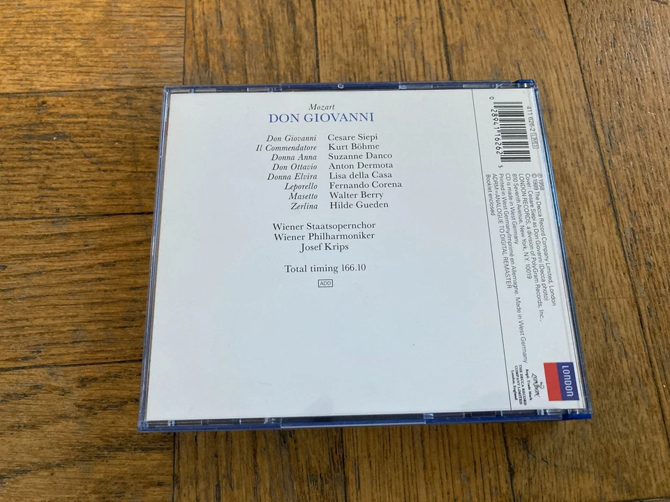 Mozart: Don Giovanni Siepi Danco Della Casa Krips Wiener Philharmoniker 3 CD Set - Imagem 3 de 3