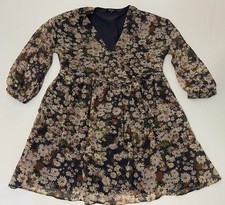 Madewell Drawstring Faux-Wrap Mini Dress in Daisy Reverie Size MEDIUM