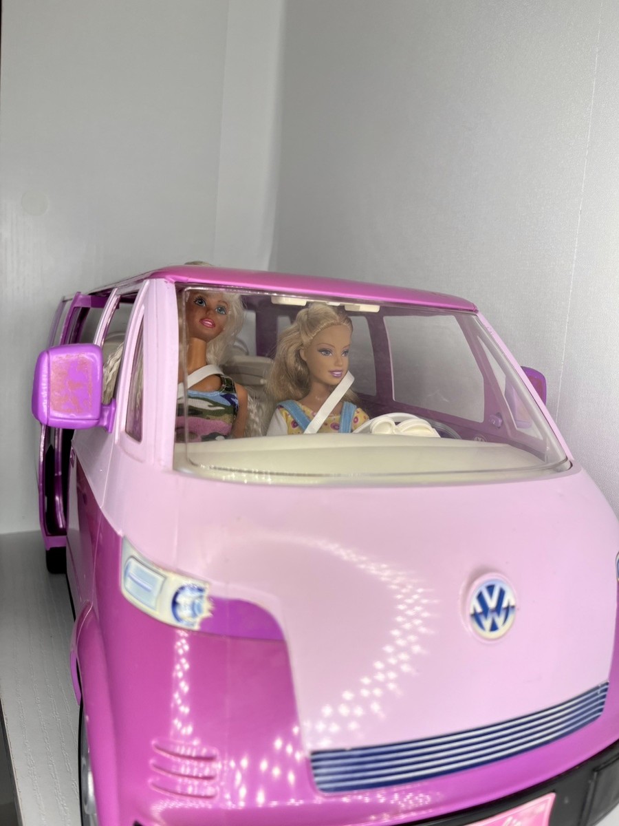 Vintage Barbie Volkswagen Microbus Pink Mattel 2002 Working Horn
