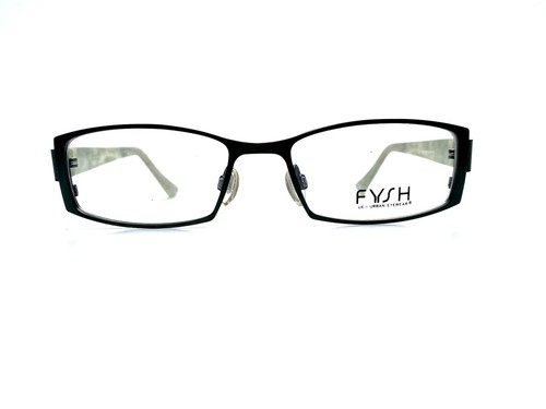 New Fysh UK Green Metal Rectangular Glasses Clear Temples 3452 803 52 18 135