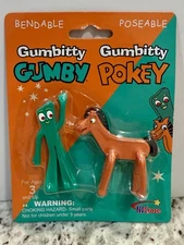 BOGO 50% New GUMBY & POKEY 2004 Mini Bendables Figures Toysmith/NJ Croce