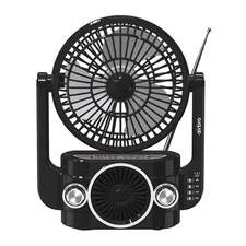 airbro™ RXF-20 Rechargeable Portable Fan, Bluetooth® Speaker, and 3-Band Radio