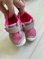Plae TY Pink Baby Toddler Laceless Casual Shoes Size 6.5
