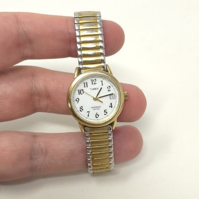 Timex CR 1216 Cell Indiglo WR 30M 2 Tone Quartz Analog Ladies