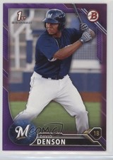 2016 Bowman Prospects Purple 76/250 David Denson #BP30 y9z