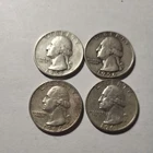 Lot Of 4 Washington Silver Quarters 90% 1961D 1951D 1964P 1956P