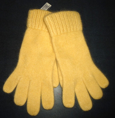 BANANA REPUBLIC Cashmere Women's Yellow Knit Gloves Size-OS