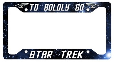 L@@K! Star Trek  - To Boldly Go - Enterprise License Plate Frame 