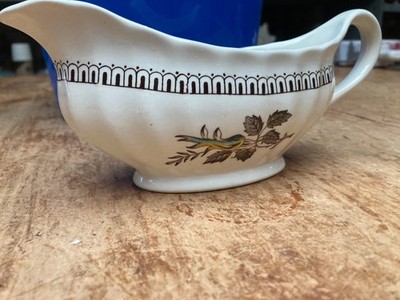 Wade Hedgerow Sauciere weiß & braun Muster Keramik Vintage 80er Jahre