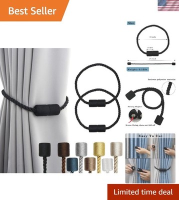 NazTur Magnetische Gordijn Tiebacks - Upgrade 2022 Met Een Dikker Twist Touw And Sterke Magneet Tieback Raambehandeling Holdbacks Gordijnen Houders Dec~p113386342