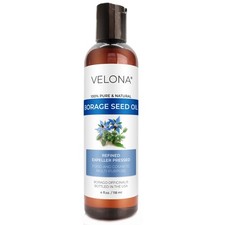 Borage Seed Oil by Velona - 4 Fl Oz Refined, Expeller pressed, Skin, Body, Hair
