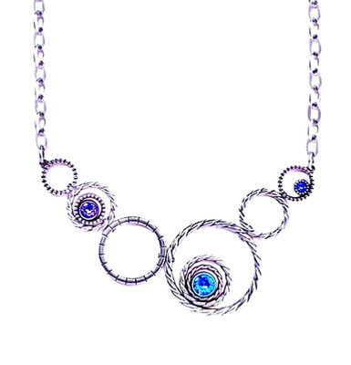 BRIGHTON HALO RADIANCE GRAND ED TANZ PRPL BLU SWAROVSKI CRYS SWIVEL NECKLAC $108