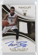 2016-17 Panini Immaculate Collegiate 14/99 Wade Baldwin IV #58 Patch Auto u0h