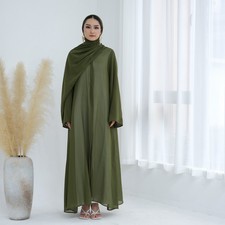 Muslim Abaya Dubai Kaftan Long Dress Women Open Cardigan Maxi Robe Kimono Scarf
