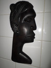 VINTAGE 10" HAND CARVED AFRICAN WOMEN (HANGS ON WALL) — photo 2