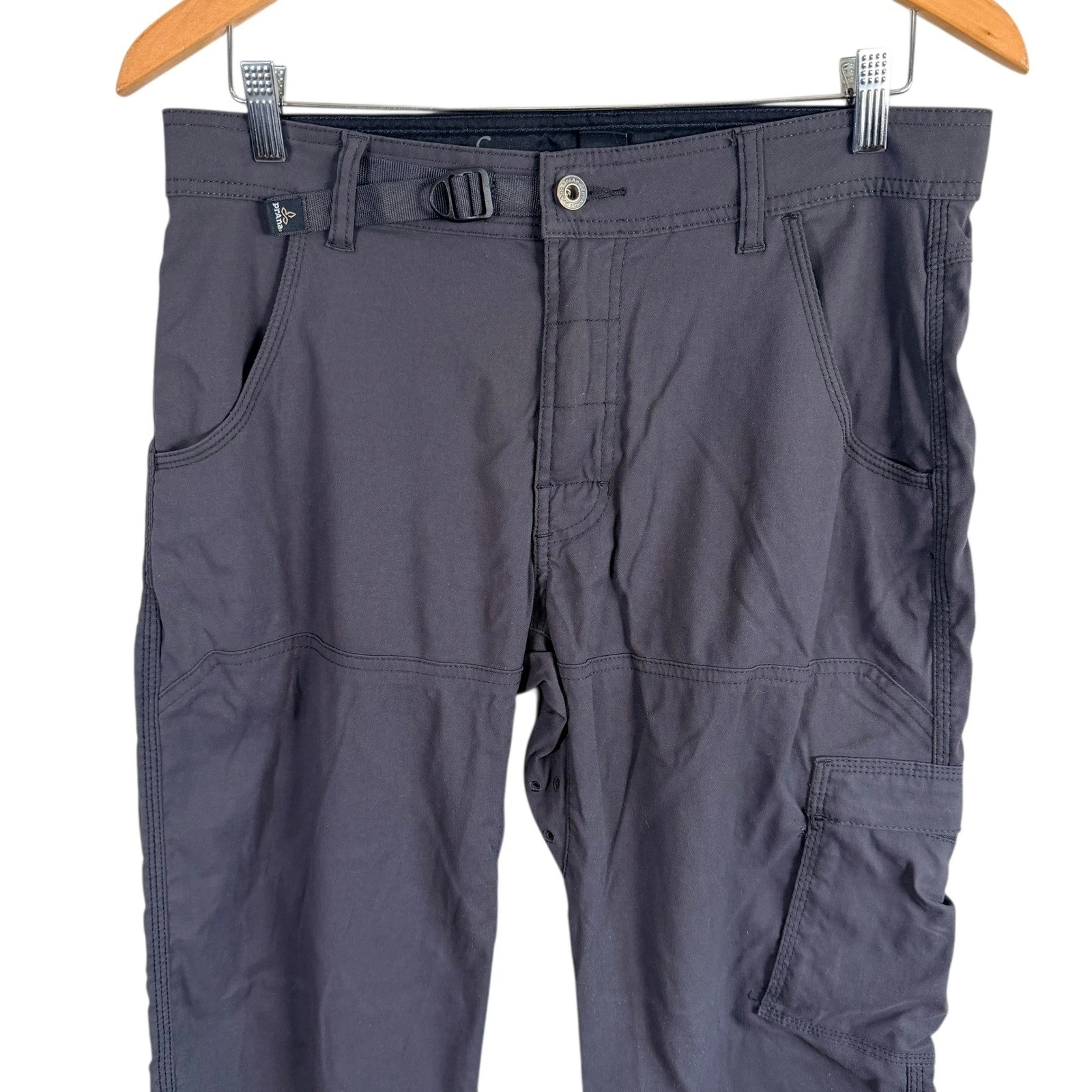 Prana Zion Cargo Hiking Pants Mens S 31" Inseam Charcoal Gray Stretch Utility