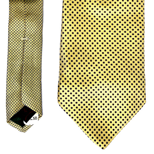 Tommy Hilfiger Vintage Tie Y2K Yellow Power Polka Dot Two Tone Preppy