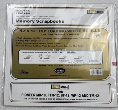 Pioneer Universal Top-Loading Page Protectors 5 Sheets 10 Pages 12"x12" Archival - Image 1 of 4