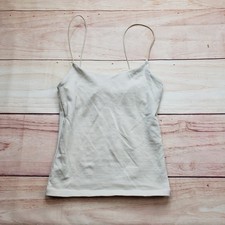 Zara Ribbed Spaghetti Strap Camisole Women Medium Beige Minimalist Tank Top
