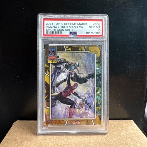2024 Topps Chrome Marvel Amazing Spider-Man #792 Spider-Man Gold PSA 10 - Picture 4 of 6