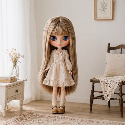 Blythe IC Doll Tan Skin blonde Hair 12 inch BJD Nude Custom DIY Extra Hands