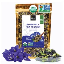 INCAS 100% USDA Organic Butterfly Pea Flower 4.41 oz (375+ Cups) DIRECT FROM ...