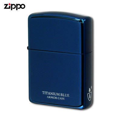 Zippo Armor Titanium Blue Lighter 16-BLTT   Blue Titanium Coated Armor Case Wind