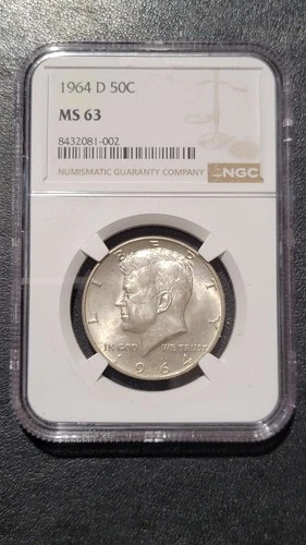 1964-D Kennedy Half Dollar.        MS63  NGC