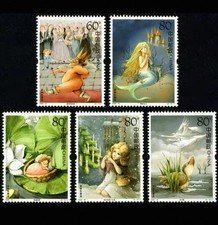 Asian  2005-12 ANDERSEN’S FAIRY TALES SE-TENANT COMP. SET 5 STAMPS MINT