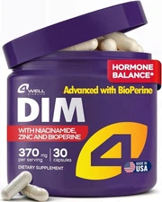 Dim Supplement 370mg Complex with Zinc, Niacinamide, Estrogen Blocker for Adults
