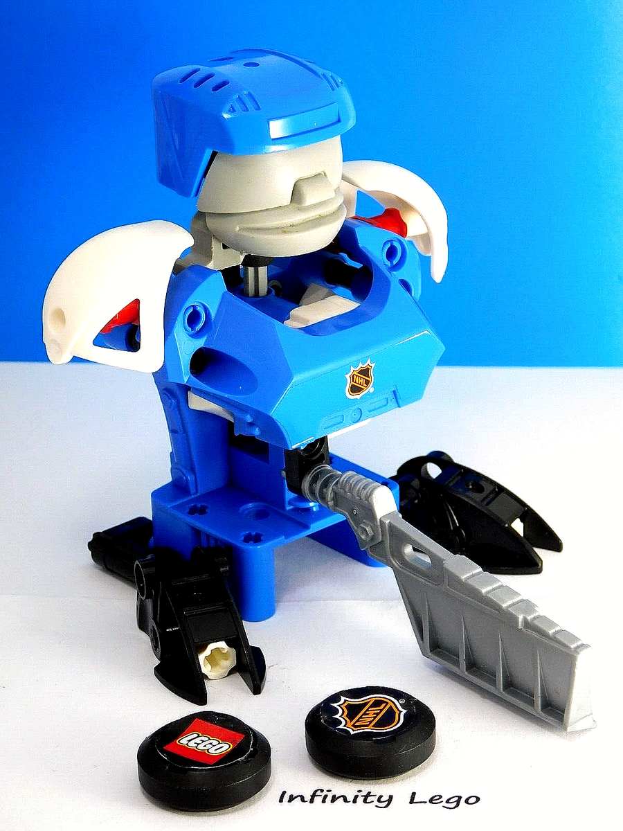 LEGO Vintage 2003 Blue Minifigure Hockey Player Flip Shot Sport