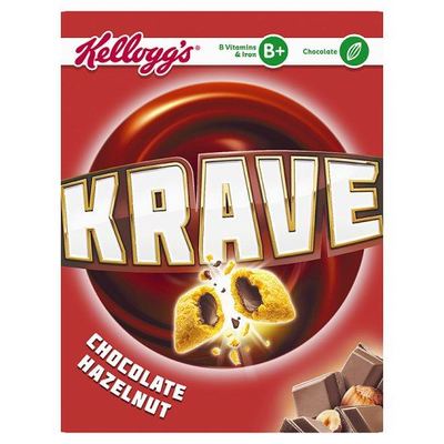 Kellogg's Krave Cerealien Schokolade und Haselnuss -375g - Packung