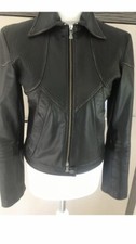 Versace Vintage Ladies Leather Jacket Size Xs/8/10