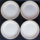 4- Corelle Butterfly Gold Dinner Supper Plates 10.25" vtg discontinued Made USA