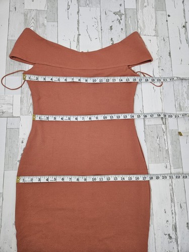 Dress The Population Womens Dress Large Terra Cotta Off The Shoulder Claudette - Picture 6 of 11