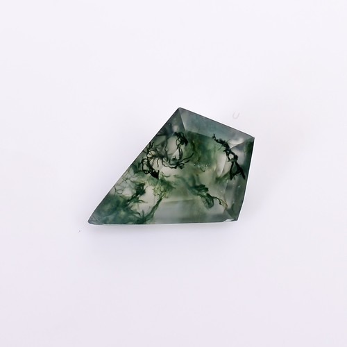 100% Natural Moss Agate Faceted Cut Kite Shape 12X8mm Healing Gemstone 1 Ct. - Picture 2 of 6