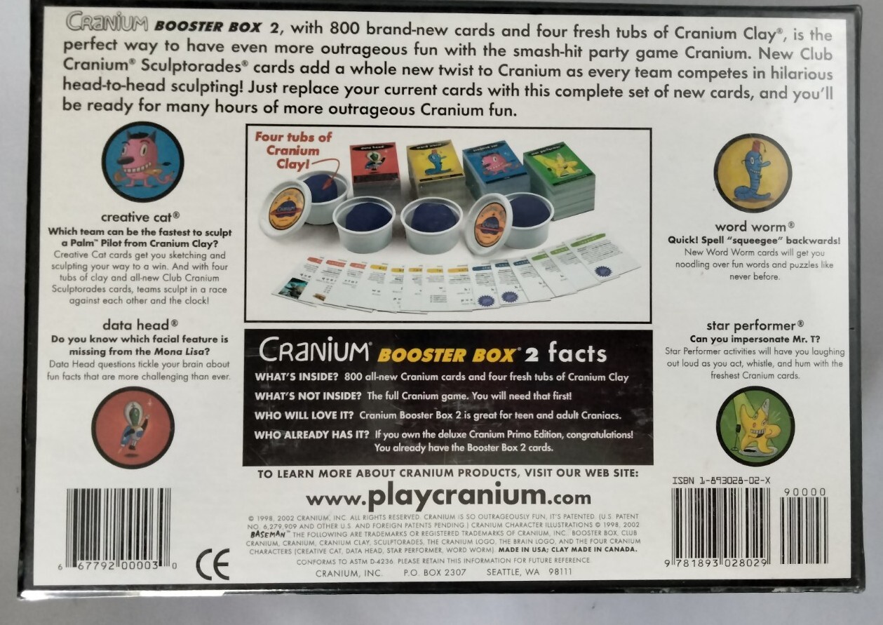 Cranium Card Example Cranium Booster Box 2 Expansion Set 800 Cards 4 Tubs Cranium Clay Fun ...