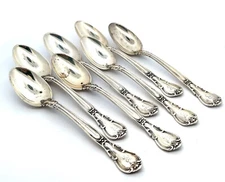 Set of 7 - 1950s Chantilly Gorham Sterling Silver 4” Demitasse Spoons Monogramed