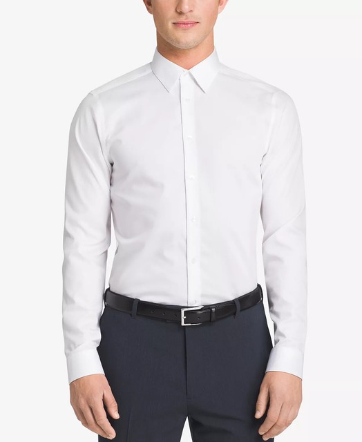 Spread Collar Dress Shirt White 