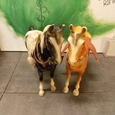 VTG 1970s Breyer Horse Western Pony #41 B&W Pinto #43 Palomino Set of 2