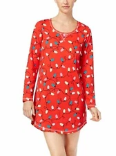 Jenni by Jennifer Moore Womens Graphic-Print Sleepshirt Red Lights M - NWT