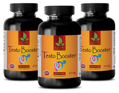 TESTO BOOSTER Super Mass Gainer Testosterone Booster 3 Bottles 180 Capsules