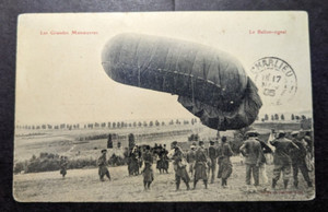 1905 France Early Airship Zeppelin RPPC Postcard Cover Charlieu Local Use