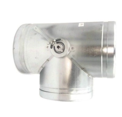 T-Stück mit Hebel Drossel / Rolladen T-Stück Rohr / Schlauchverbinder mit Ventilflügel