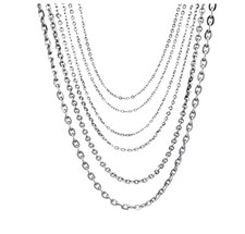Stainless Steel 23.6 Inch  60 cm 1.5 mm Oval Link Neck Chain Necklace
