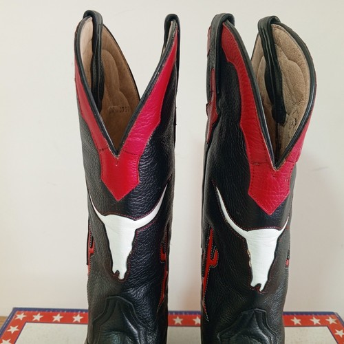 GO WEST BOOTS TEXAS BLACK SIZE 9 - Picture 3 of 16