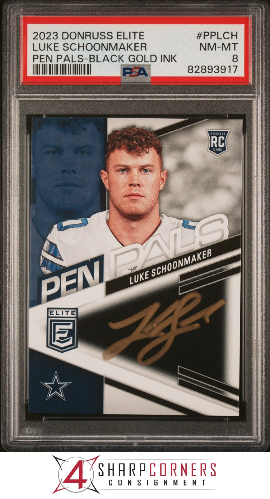 Luke Schoonmaker Panini Donruss Elite Pen Pals #PPLCH Black Gold Ink