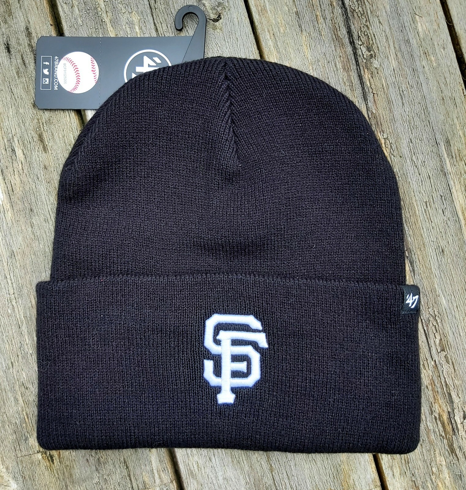 SAN FRANCISCO GIANTS Black '47 Baseball Cuff BEANIE HAT MLB Tag Unisex Adult
